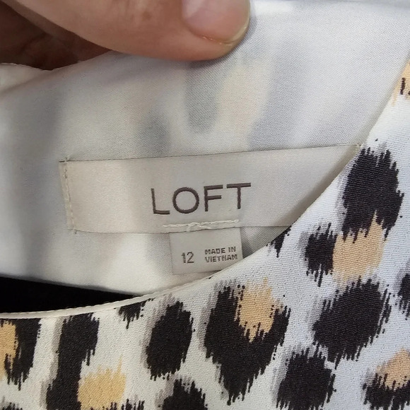 LOFT Black and White Animal Print Dress - Picture 2 of 13